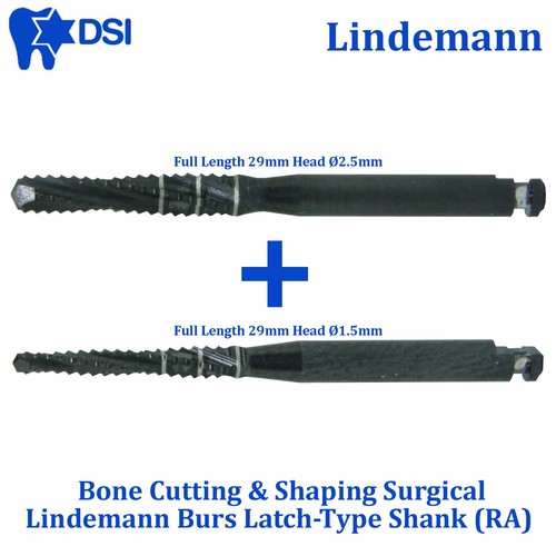 DSI Dental Bone Cutter Shaping Surgical 2 Carbide Lindemann Burs Ø2.5mm