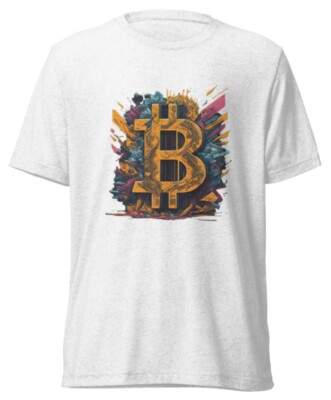 Bitcoin Crypto $$$$ - Bitcoin Bansky Inspired - High Quality Men s Shirt