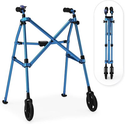 7lb Walkers for Adults with 8  Front Wheels Lightweight Foldable Rolling Walkers