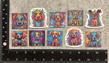 Lot of 10 Assorted Colorful Dog Stickers