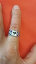 Russian Imperial silver 88 КФ Faberge ring Imperial Eagle and Crown of Russia