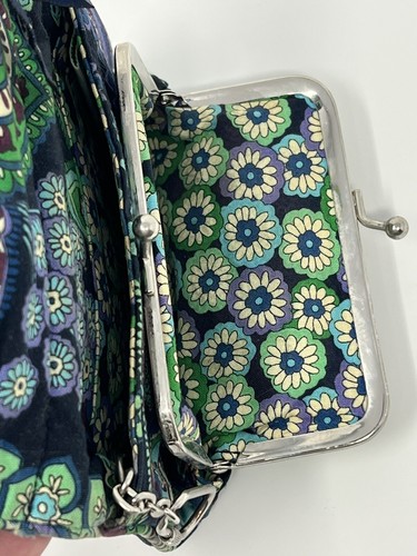 Vera Bradley retired Blue Rhapsody Floral Clutch Wallet purple green - Picture 4 of 4