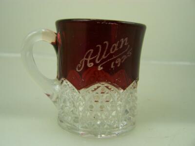 1925 ruby flashed Exhibition glass mug ''Allan''                               A11
