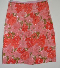 RARE  Anthropologie Sequin Floral Skirt 2