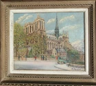 A R NOULIN oil on canvas.  NOTRE DAME de  Paris