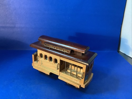 Vintage San Francisco Music Box Co. Powell & Hyde Sts. Musical Wood Cable Car - Picture 5 of 7