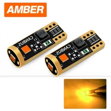 LASFIT 168 192 T10 LED Front Sidemarker Light Bulbs Amber Yellow 3000K Bright 2x