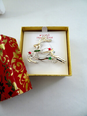 Broche Macy's Holiday Lane Christmas - Flocon De Neige à Strass, Couleur Or, Neuve Avec étiquettes
