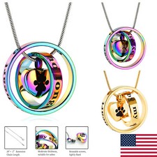 Pet Urn Necklace Dog Ashes Urn Cremation Necklace for Dog Cat Ashes Memorial Urn