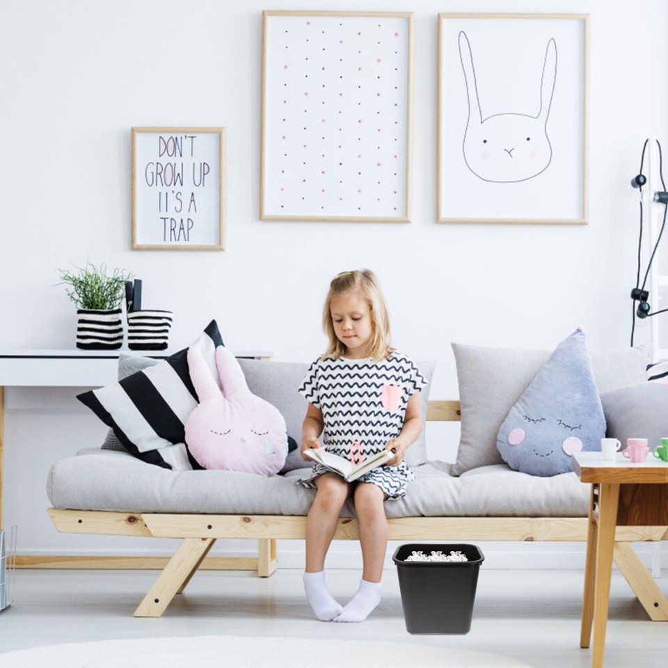 Bedroom Trash Can Small Black Outdoor Garbage Household Office eBay