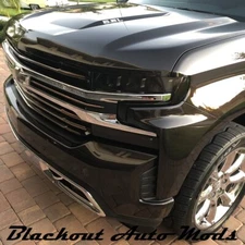 2019-2022 Chevy Silverado 1500 Head Light Blackout Kit Smoked Vinyl Overlay 