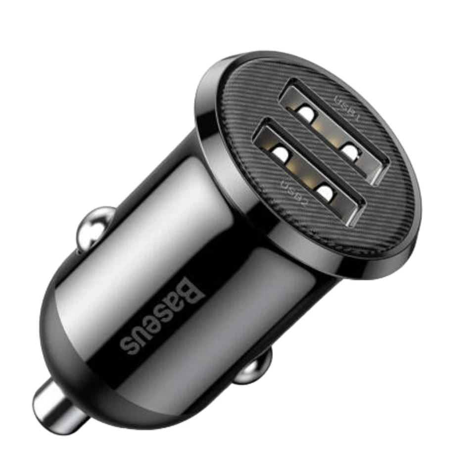 Baseus Car Charger Cigarette Lighter 2x USB 4.8A Universal Car Vehicle Black - Image 2 of 4