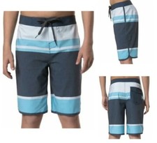 Hang Ten Boys Youth M Medium 10/12 Blue Swim Trunks unlined Board Shorts