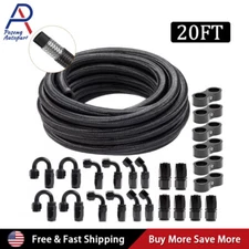 6AN 8AN 10AN 10FT 20FT CPE Braided Nylon Fuel Line Kit with Hose End Fittings