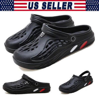 Mens Slip On Garden Mules Clogs Shoes Sports Sandals Beach Swim Slippers Shoes