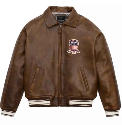 ジャケット・アウター 00s avirex sheep leather jacket brown AVIREX LIMITED EDITION OMBRE ICON JACKET VINTAGE BROWN NEW ALL