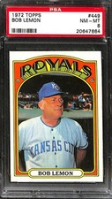 1972 Topps #449 BOB LEMON PSA 8 NM-MT 20647664 