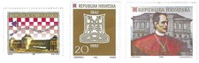 Croatia 1992 Sc 125,126,127, Zagreb Rail, Matica, Bishop Strossmayer