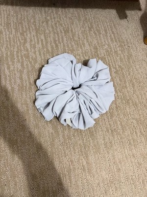 KAXI Oversized Light Blue Gray Chiffon Scrunchie
