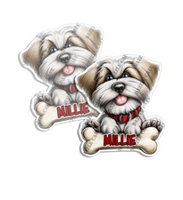 Personalized Shih Tzu Stickers Millie decals puppy Decal cuddly creatures 2 PACK