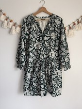 Lilla P Green Paisley Button Front Shirtdress Boho Cottagecore Feminine Coastal