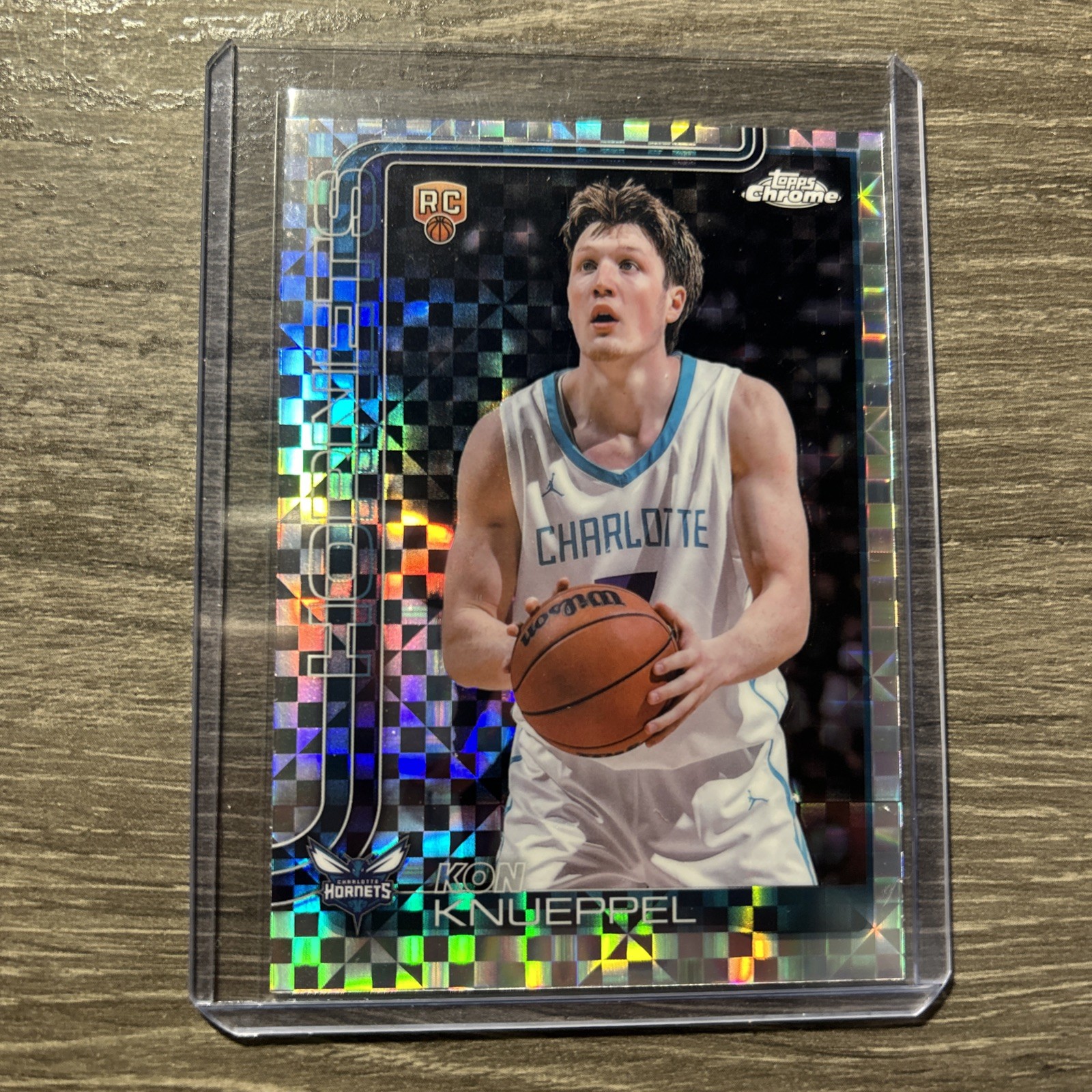 2025 Topps Chrome X-Fractor Kon Knueppel Rookie Charlotte Hornets #254