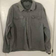 Eddie Bauer Classic Fit Shirt Men's 2XL Button Down Gray 100 Heavy Cotton