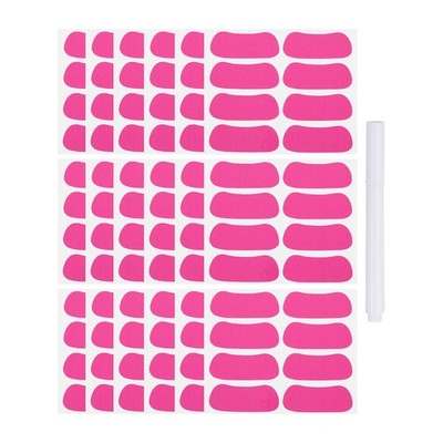 72Pairs Sports Eye Black Stickers Set with 1Pcs White Pencil, Pink