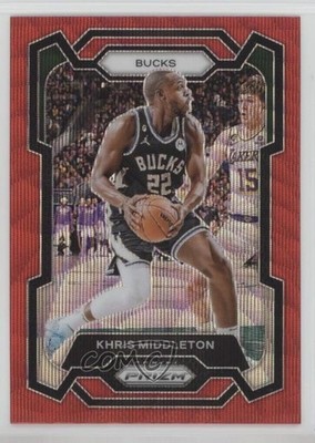 2023-24 Panini Prizm Ruby Wave Prizm Khris Middleton #60 1px5
