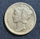 1935 D Mercury Dime Silver Circulated Business Strike Uncertified