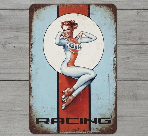 Gulf Racing 8 x 12 Vintage Novelty Metal Sign Made In USA