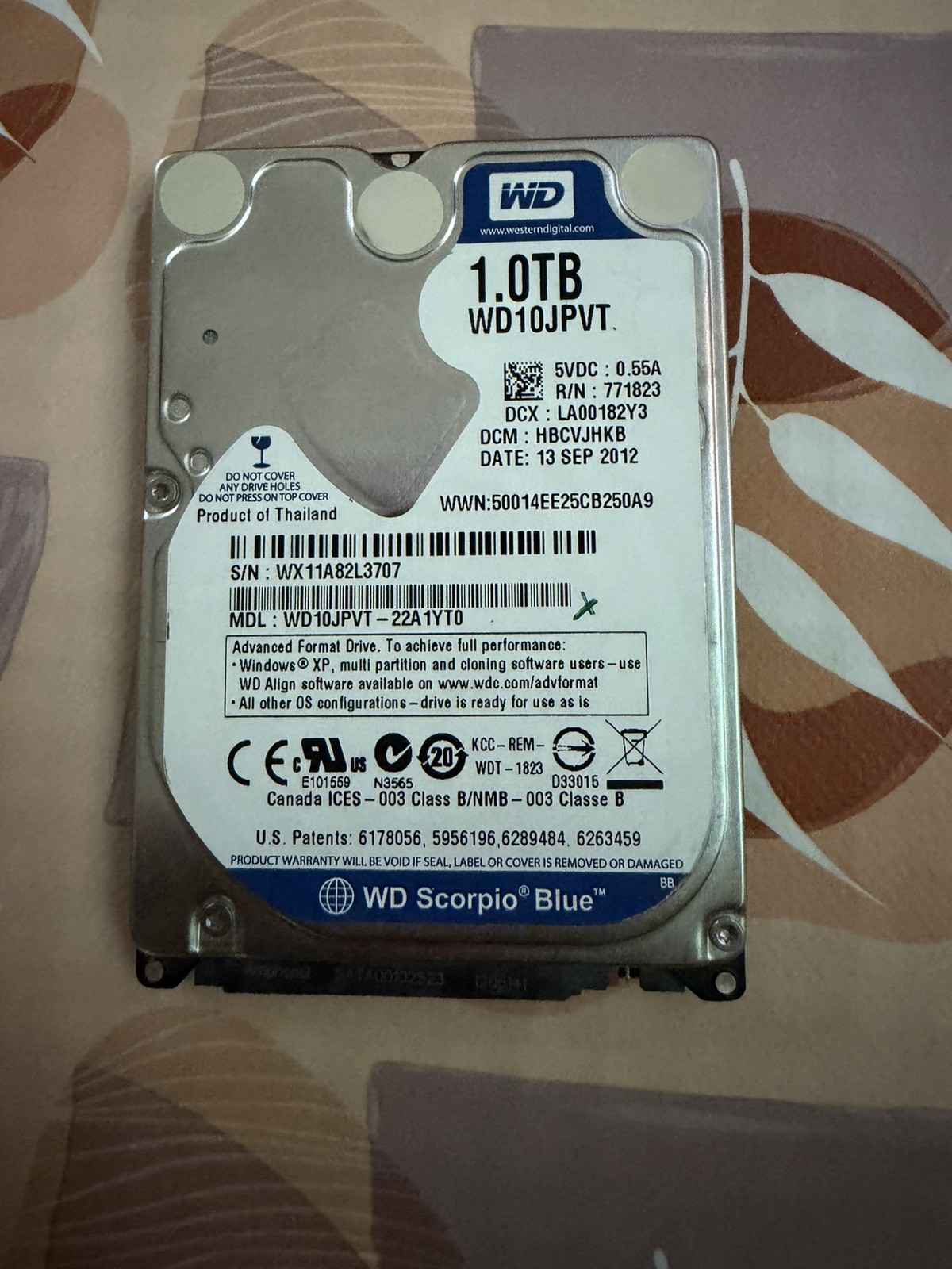 Hard Disk Interno Western Digital 1 Tb Scorpio Blue 2.5mm