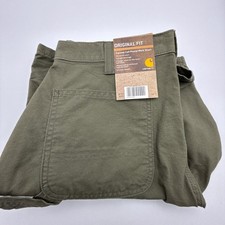 Carhartt B144 ARG Olive Green Canvas Cell Phone Work Shorts Mens Size 34 NWT