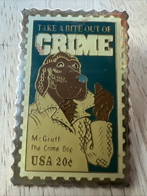 Vintage McGruff Crime Dog Pin Stamp USA 20 Cents Pin 1994 USPS