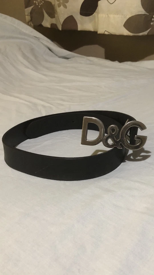 Unisex  Dolce & Gabbana Black leather Belt With silver buckle. - Image 3 of 4