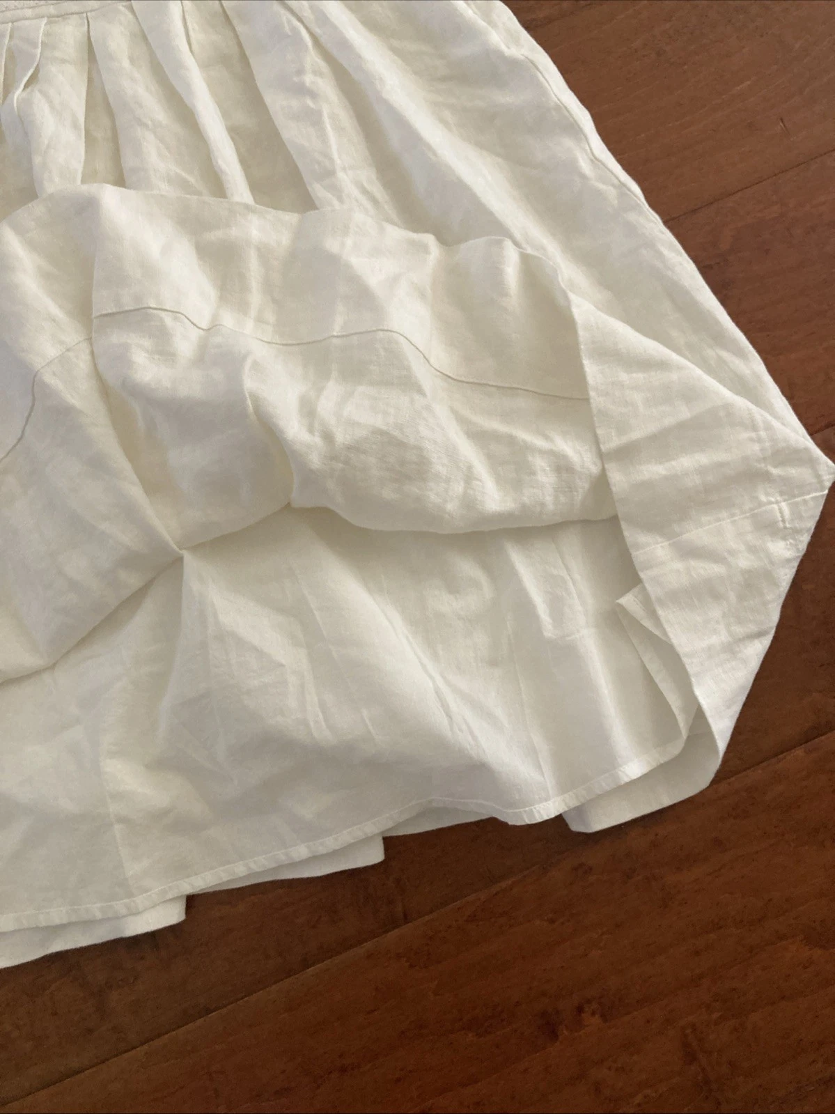 OFF WHITE Abito smanicato in lino bianco sporco Sundance taglia P 12 foderato