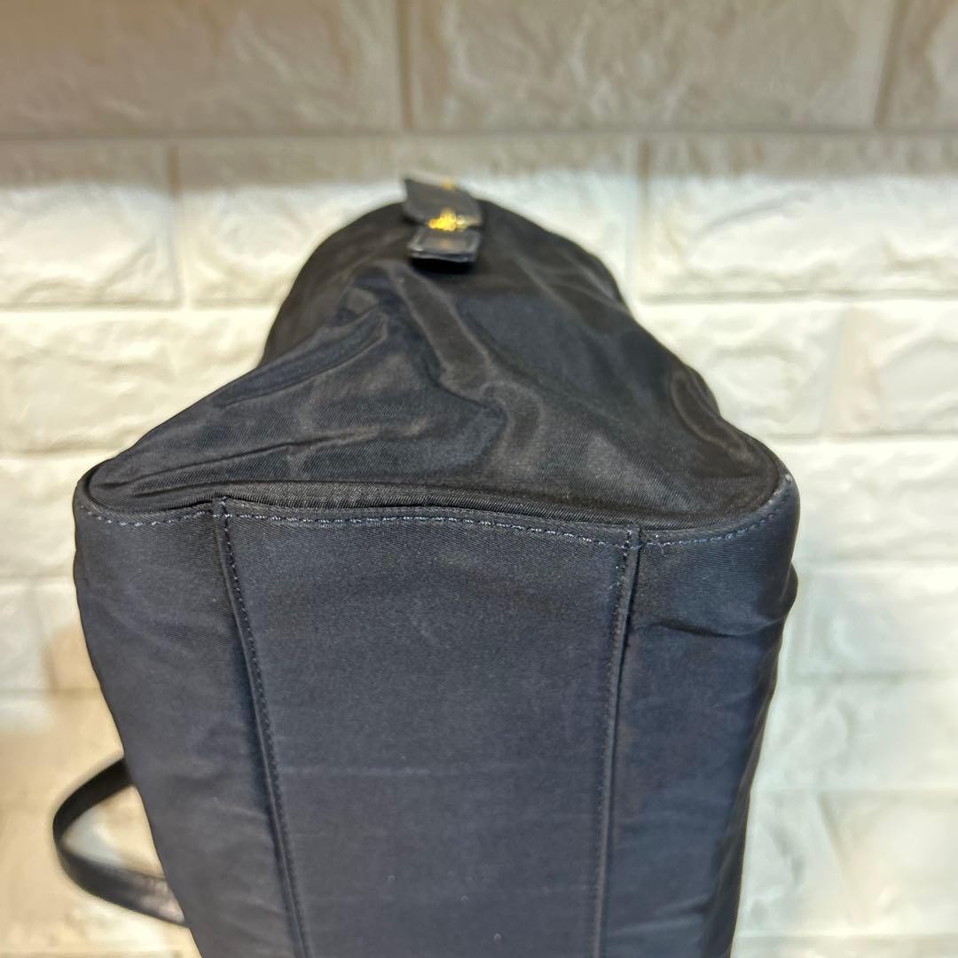 PRADA Chain Shoulder Bag Triangle Logo Nylon Navy thumbnail 15