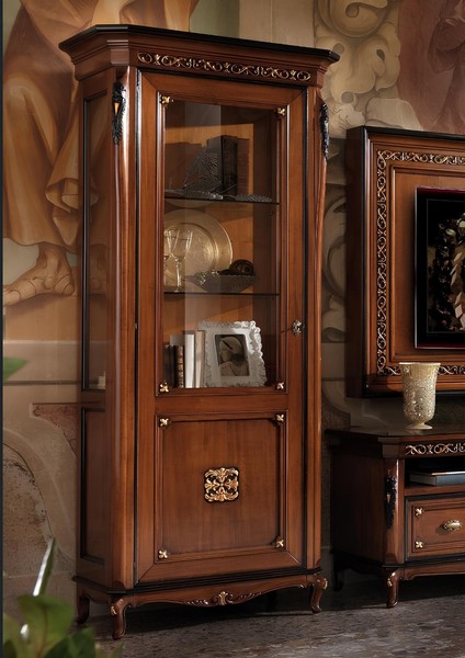 Vitrine 1 TüR Schrank Vitrinen Wohnzimmer SchräNke Design Schrank MöBel Glas Neu-image