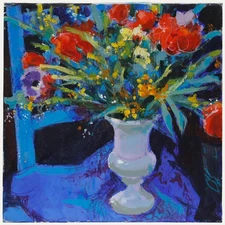 Pierre Neveu (b.1929) - Contemporary Oil, A Spring Urn