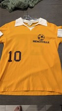 Vintage Peter Green Menchville Soccer Jersey Shirt 10 Yellow Blue Collar Size L