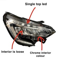 FOR ORIGINAL RENAULT CLIO 5 FRONT RH LED HEADLIGHT 2019 - 2023 CHROME STYLE DEF
