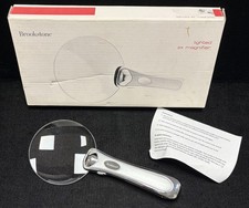 Brookstone Hand-Held Lighted 2x Magnifying Glass w/ Original Box  Instructions