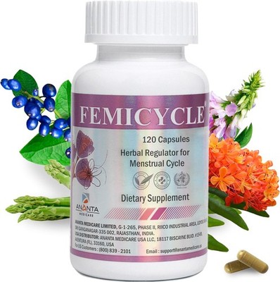 FEMICYCLE Herbal PMS, Hormonal & Menstrual Cycle Support for Women - 120 capsule