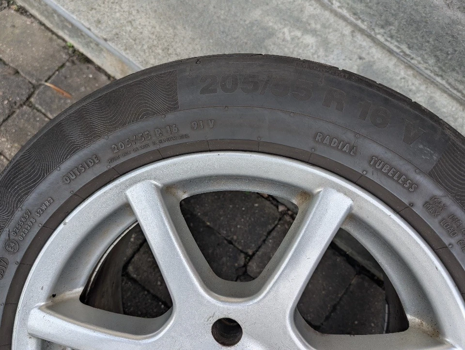 Golf 4 Alufelgen 16 Zoll mit Sommerreifen 205/55 R16 91V - Bild 2 von 3