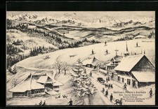 Cartolina d'artista Schlechtbach, locanda e pensione zum Auerhahn, Bes. Georg Brutsch 