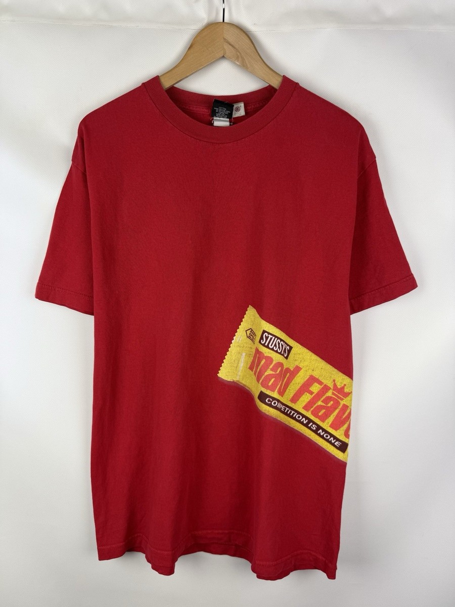Stussy Mad Flavor Vintage Y2K Men's Big Logo T Shirt Size L