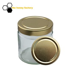 91 x HONIGGLAS DEEP Twist Off 500G KARTON inkl. Metalldeckel GOLD GLANZ Feinkost