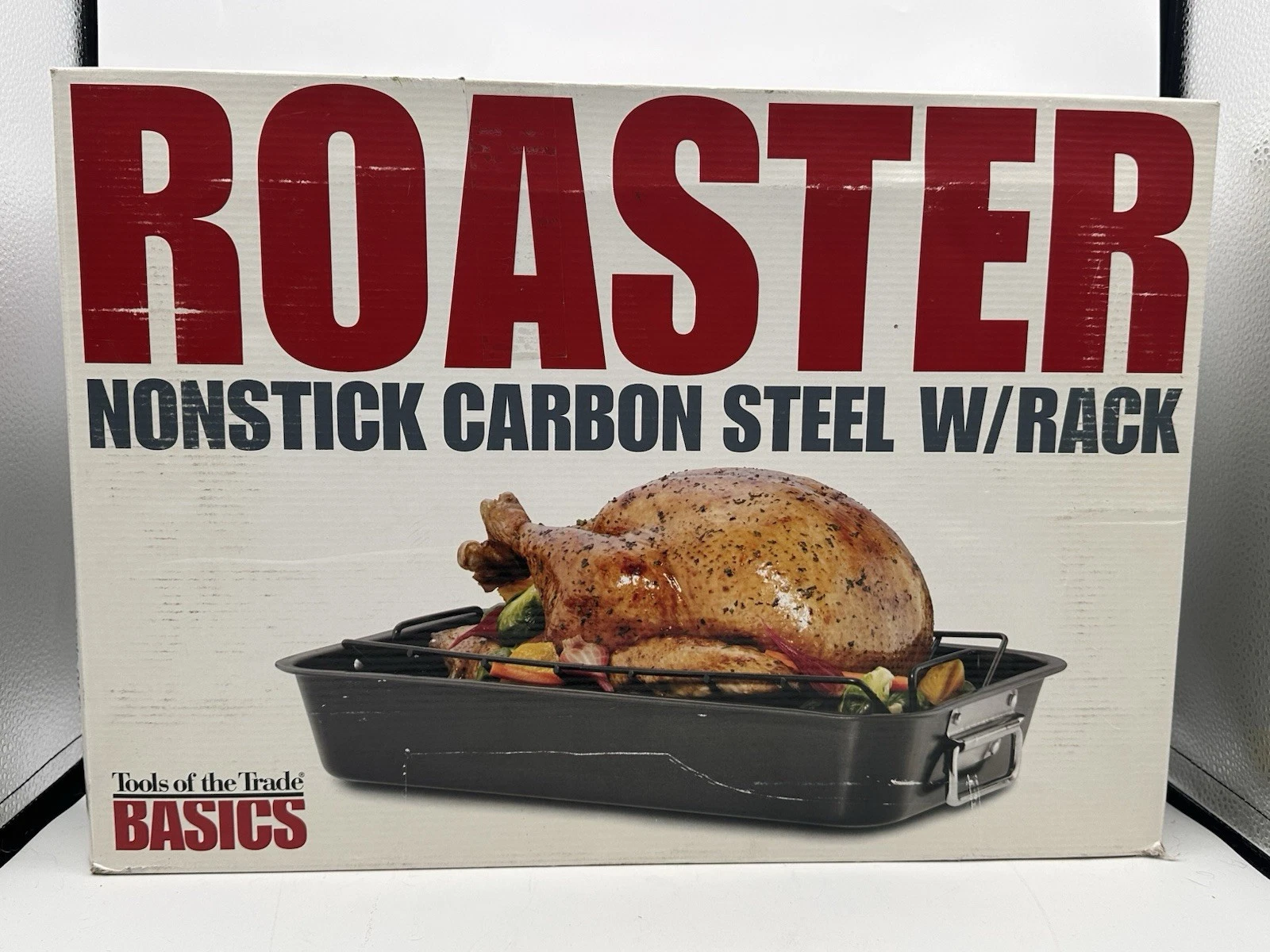 Tools of The Trade Basics Roaster Nonstick Carbon Steel Roaster w/Rack NIB