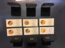 6 x ETUI F&Uuml;R 100-EURO-GOLDM&Uuml;NZE BRD M&uuml;nzbox o. M&uuml;nze Echtheitszertifikat versch.
