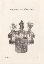 1830 Kornfail Wappen coat of arms Kupferstich engraving Heraldik heraldry